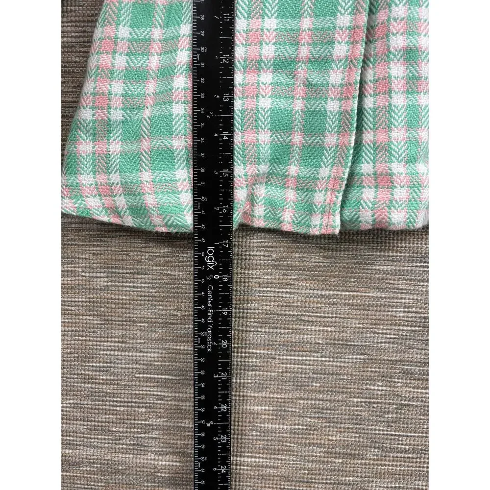 The Beaufort Bonnet Company Coat Girls 18-24 Months Green Plaid Lined Peacoat